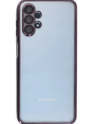 Newface Samsung Galaxy A13 4G Kılıf Razer Lensli Silikon - Mor