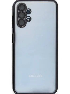 Newface Samsung Galaxy A13 4G Kılıf Razer Lensli Silikon - Siyah