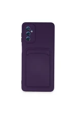 Newface Samsung Galaxy A14 4G Kılıf Kelvin Kartvizitli Silikon - Derin Mor