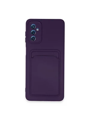 Newface Samsung Galaxy A14 4G Kılıf Kelvin Kartvizitli Silikon - Derin Mor