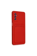 Newface Samsung Galaxy A14 4G Kılıf Kelvin Kartvizitli Silikon - Kırmızı - Görsel 2