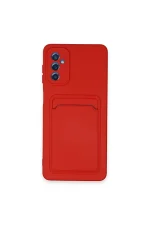 Newface Samsung Galaxy A14 4G Kılıf Kelvin Kartvizitli Silikon - Kırmızı