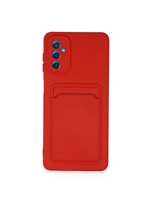 Newface Samsung Galaxy A14 4G Kılıf Kelvin Kartvizitli Silikon - Kırmızı