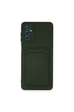 Newface Samsung Galaxy A14 4G Kılıf Kelvin Kartvizitli Silikon - Koyu Yeşil