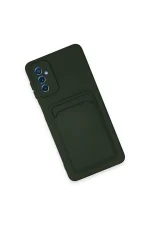 Newface Samsung Galaxy A14 4G Kılıf Kelvin Kartvizitli Silikon - Koyu Yeşil - Görsel 3