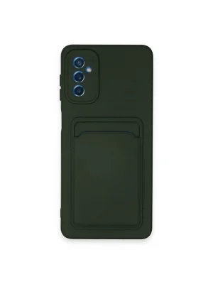 Newface Samsung Galaxy A14 4G Kılıf Kelvin Kartvizitli Silikon - Koyu Yeşil