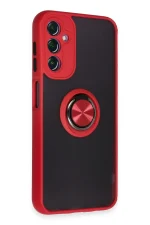 Newface Samsung Galaxy A14 4G Kılıf Montreal Yüzüklü Silikon Kapak - Kırmızı - Görsel 2