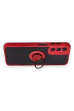 Newface Samsung Galaxy A14 4G Kılıf Montreal Yüzüklü Silikon Kapak - Kırmızı - Görsel 3