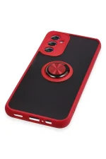 Newface Samsung Galaxy A14 4G Kılıf Montreal Yüzüklü Silikon Kapak - Kırmızı - Görsel 5