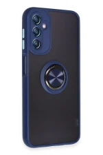 Newface Samsung Galaxy A14 4G Kılıf Montreal Yüzüklü Silikon Kapak - Lacivert - Görsel 2