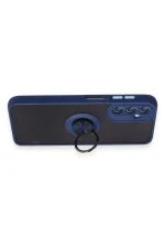 Newface Samsung Galaxy A14 4G Kılıf Montreal Yüzüklü Silikon Kapak - Lacivert - Görsel 3