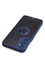 Newface Samsung Galaxy A14 4G Kılıf Montreal Yüzüklü Silikon Kapak - Lacivert - Görsel 4