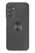 Newface Samsung Galaxy A14 4G Kılıf Montreal Yüzüklü Silikon Kapak - Siyah