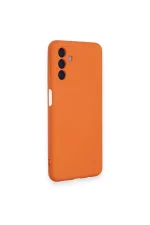 Newface Samsung Galaxy A14 4G Kılıf Nano içi Kadife Silikon - Turuncu - Görsel 2