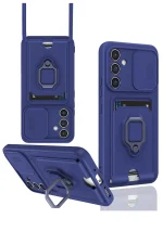 Newface Samsung Galaxy A14 4G Kılıf Zuma Kartvizitli Yüzüklü Silikon - Lacivert