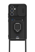 Newface Samsung Galaxy A14 4G Kılıf Zuma Kartvizitli Yüzüklü Silikon - Siyah - Görsel 2