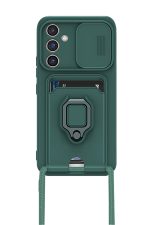 Newface Samsung Galaxy A14 4G Kılıf Zuma Kartvizitli Yüzüklü Silikon - Yeşil - Görsel 2