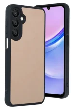 Newface Samsung Galaxy A15 4G Kılıf Aras Deri Kapak - Pudra