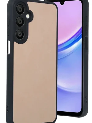 Newface Samsung Galaxy A15 4G Kılıf Aras Deri Kapak - Pudra