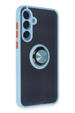 Newface Samsung Galaxy A15 4G Kılıf Montreal Yüzüklü Silikon Kapak - Buz Mavi - Görsel 2