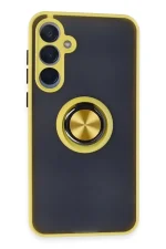 Newface Samsung Galaxy A15 4G Kılıf Montreal Yüzüklü Silikon Kapak - Sarı