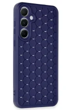 Newface Samsung Galaxy A15 4G Kılıf Petek Silikon Kapak - Lacivert - Görsel 2