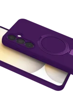 Newface Samsung Galaxy A15 4G Regal Magsafe Standlı Kapak - Derin Mor - Görsel 4