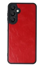 Newface Samsung Galaxy A16 5G Kılıf Aras Deri Kapak - Kırmızı - Görsel 2