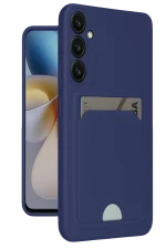 Newface Samsung Galaxy A16 5G Kılıf Kelvin Kartvizitli Silikon - Lacivert