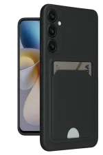 Newface Samsung Galaxy A16 5G Kılıf Kelvin Kartvizitli Silikon - Siyah