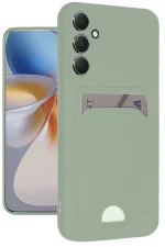 Newface Samsung Galaxy A16 5G Kılıf Kelvin Kartvizitli Silikon - Su Yeşili