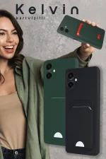 Newface Samsung Galaxy A16 5G Kılıf Kelvin Kartvizitli Silikon - Su Yeşili - Görsel 3