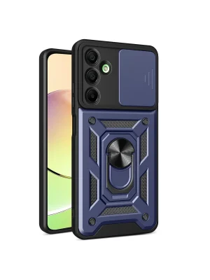 Newface Samsung Galaxy A16 5G Kılıf Pars Lens Yüzüklü Silikon - Lacivert