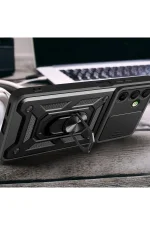 Newface Samsung Galaxy A16 5G Kılıf Pars Lens Yüzüklü Silikon - Siyah - Görsel 2