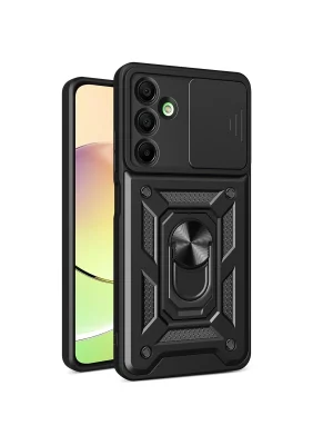 Newface Samsung Galaxy A16 5G Kılıf Pars Lens Yüzüklü Silikon - Siyah