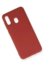 Newface Samsung Galaxy A20 Kılıf Nano içi Kadife Silikon - Kırmızı - Görsel 2