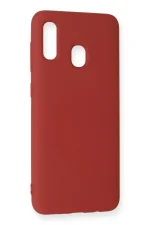 Newface Samsung Galaxy A20 Kılıf Nano içi Kadife Silikon - Kırmızı - Görsel 3