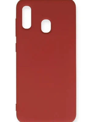 Newface Samsung Galaxy A20 Kılıf Nano içi Kadife Silikon - Kırmızı