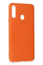 Newface Samsung Galaxy A20S Kılıf Nano içi Kadife Silikon - Turuncu - Görsel 3