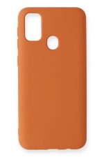 Newface Samsung Galaxy A21S Kılıf Nano içi Kadife  Silikon - Turuncu