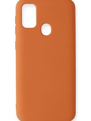 Newface Samsung Galaxy A21S Kılıf Nano içi Kadife  Silikon - Turuncu