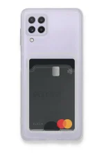 Newface Samsung Galaxy A22 Kılıf Kart Şeffaf Silikon - Şeffaf