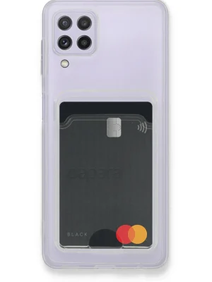 Newface Samsung Galaxy A22 Kılıf Kart Şeffaf Silikon - Şeffaf