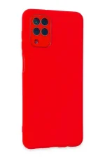 Newface Samsung Galaxy A22 Kılıf Lansman Glass Kapak - Kırmızı - Görsel 2