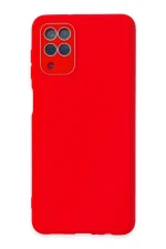 Newface Samsung Galaxy A22 Kılıf Lansman Glass Kapak - Kırmızı