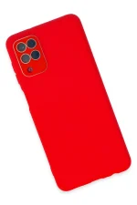 Newface Samsung Galaxy A22 Kılıf Lansman Glass Kapak - Kırmızı - Görsel 3