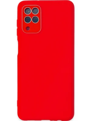 Newface Samsung Galaxy A22 Kılıf Lansman Glass Kapak - Kırmızı