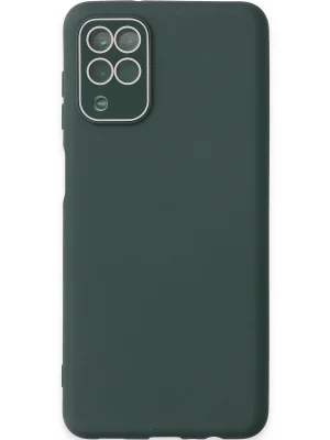 Newface Samsung Galaxy A22 Kılıf Lansman Glass Kapak - Koyu Yeşil