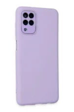 Newface Samsung Galaxy A22 Kılıf Lansman Glass Kapak - Lila - Görsel 2