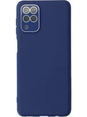 Newface Samsung Galaxy A22 Kılıf Lansman Glass Kapak - Sky Blue